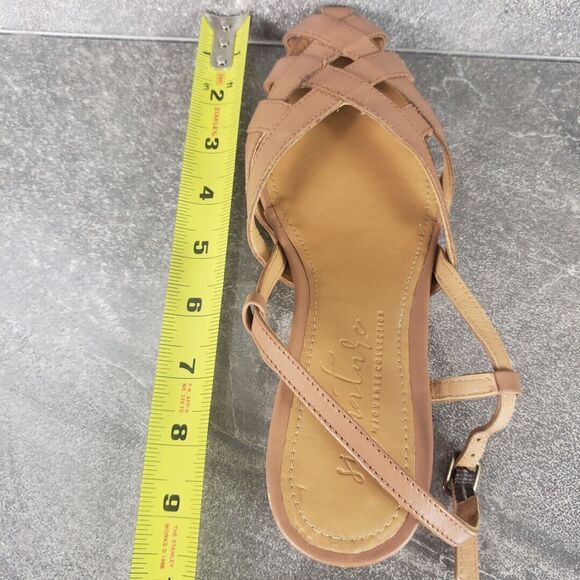 Journee Signature Sandals Women 7 M  Meggs Block Heel Leather Shoes - Picture 14 of 15